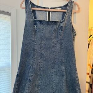 Square neck Denim Mini Dress